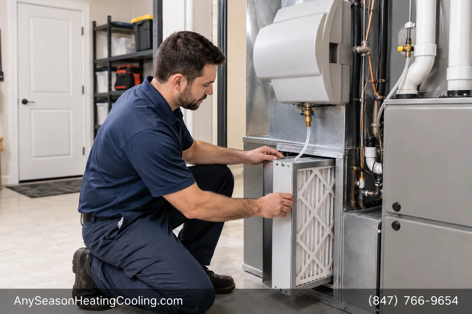 Residential air purifier installation in Des Plaines IL